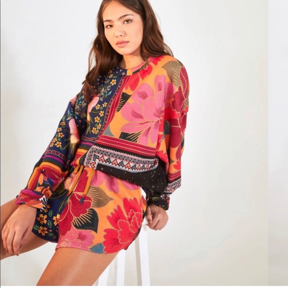 FARM Rio Multicolor Patchwork Crewneck Sweater - Picture 3 of 13